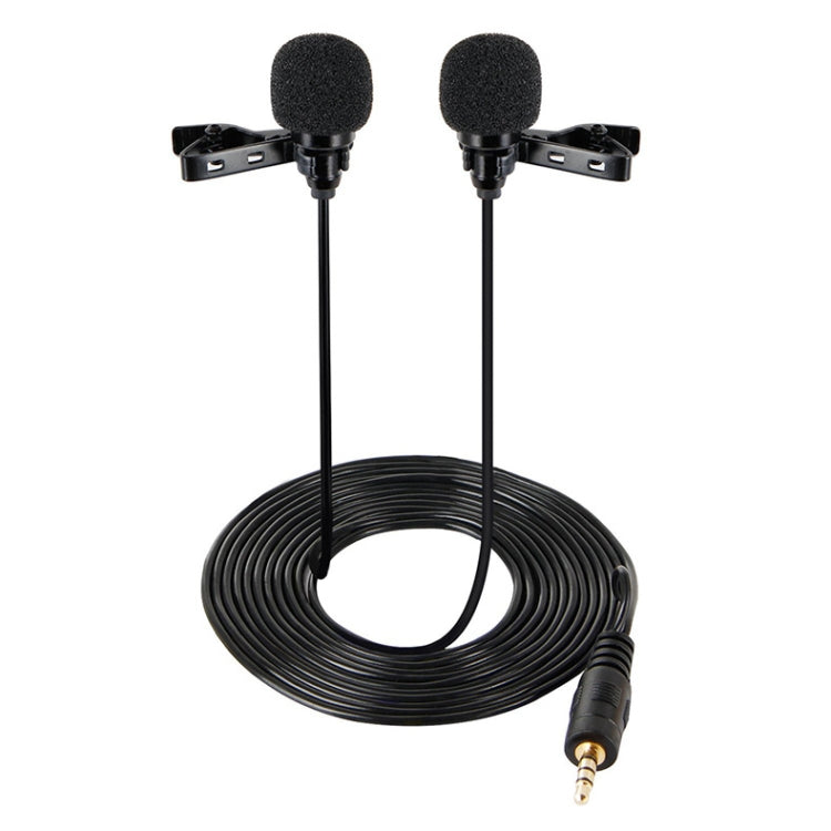 Microfono lavalier cablato Microfono a doppia testa a condensatore Microfono per due persone dal vivo per telefono cellulare K Song, 515PU Bag Microfono lavalier cablato Microfono a doppia testa a condensatore Microfono per due persone dal vivo per telefono cellulare K Song, 515PU Bag